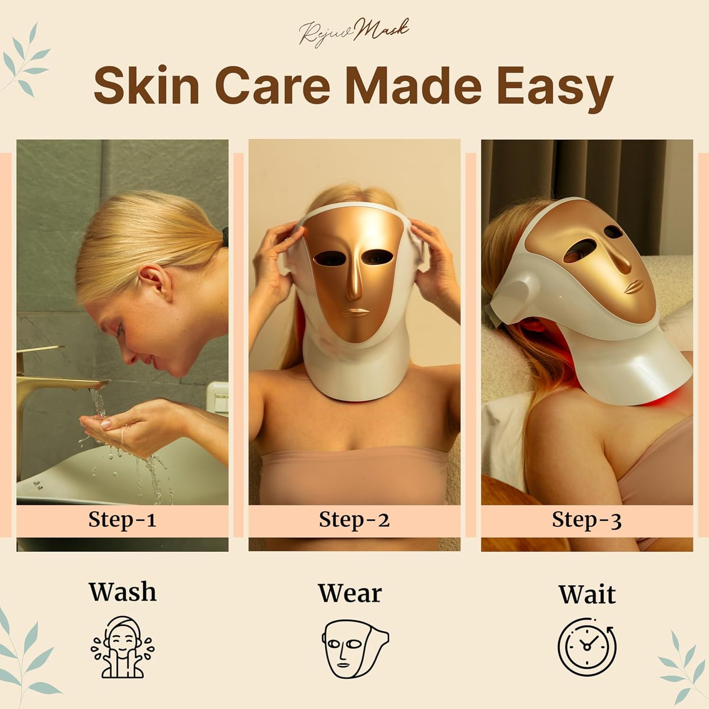 Red Light Mask for Face & Neck – Lightweight LED Face Mask 1.2 lbs with Eye Holes, Adjustable Straps, and Advanced LED Technology Red Light Face Mask