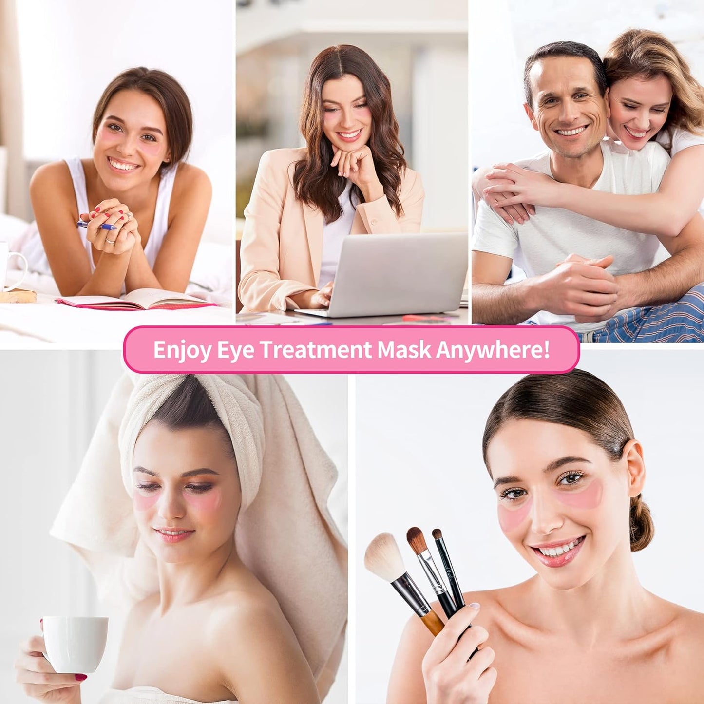 BREYLEE Rose Eye Mask - 60 Pcs Under Eye Treatment for Puffy Eyes, Wrinkles, Dark Circles and Fine Lines (Rose)