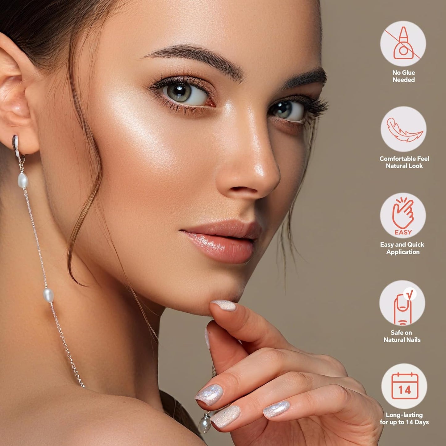 Semi Cured Gel Nail Strips-Salon Quality Semi-Cured Gel Press On Nails Stickers Quick DIY Nail Art Manicure Kits for Women at Home Works with Any UV/LED Lamps(Gilded Constellation)