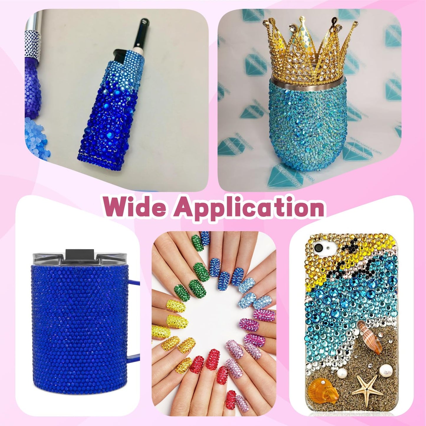 20000Pcs Blue Rhinestones for Bedazzling with 3Pcs B7000 Jewelry Glue, Resin Rhinestones for Crafting Crafts,Bedazzler Kit Flatback Gems for Clothing Shoes Tumblers Nail Art