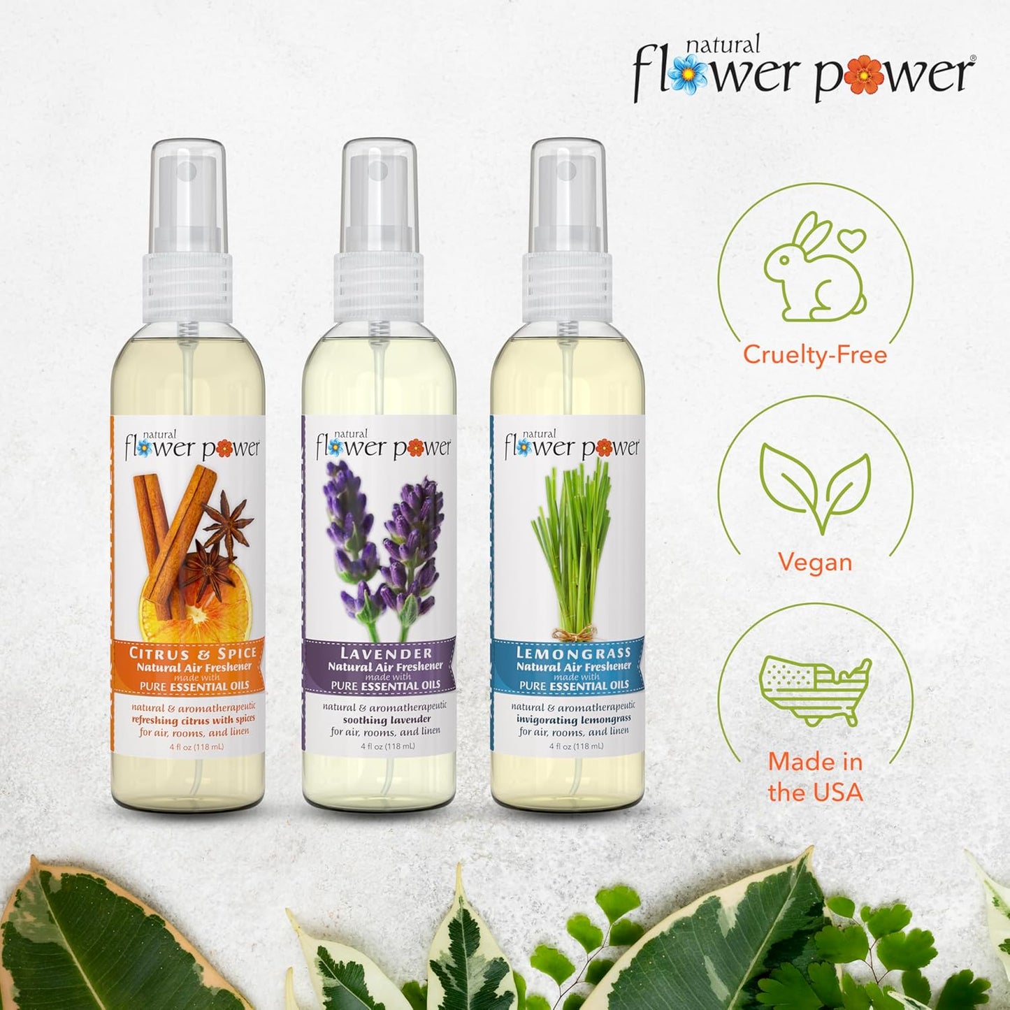 Air Freshener Spray Refills - Odor Eliminator w/Essential Oils - Home, Car & Fabric - Cruelty Free & Vegan - Variety Pack - Citrus & Spice, Lavender, Lemongrass - 3 x 16 fl oz