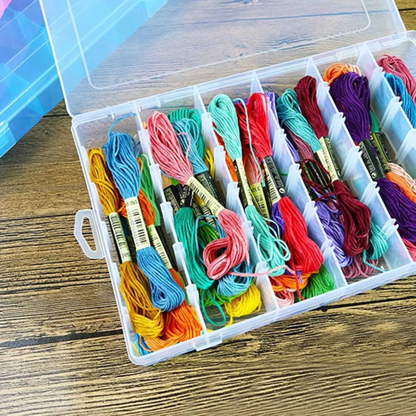 KINJOEK 8 PCS 36 Grids Bead Organizer Storage Containers with Adjustable Divider Small Tackle Box Clear Plastic Jewelry Earring Diamond Parts for Craft Art DIY Nail Sewing Thread Accessories