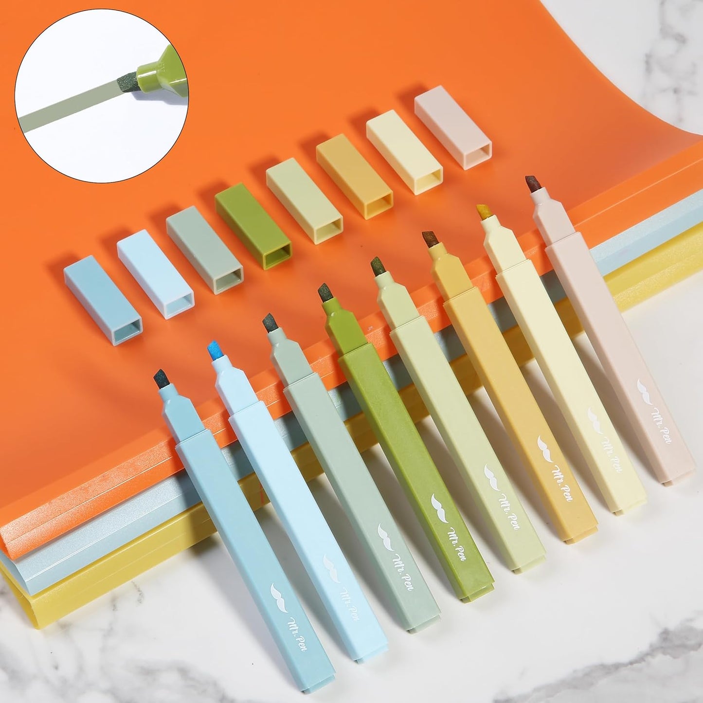 Mr. Pen- Aesthetic Highlighters, 8 Pack, Chisel Tip, Natural Vintage, Cute Highlighters Assorted Colors, Back to School Supplies