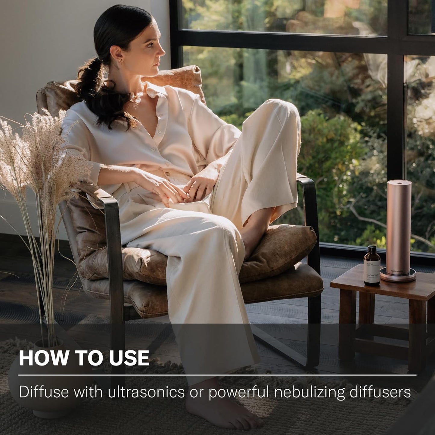 AromaTech Palo Santo & Amber Premium Aroma Oil – Grounding & Inspiring Home Fragrance with Notes of Clary Sage & Lavandin for Scent Diffusers, Cold-Air and UltraSonic Scent Machines – 60 mL