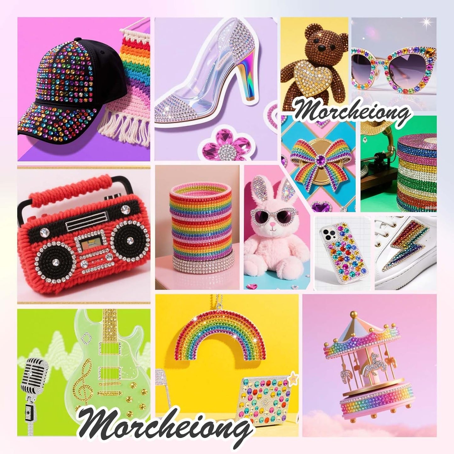 Morcheiong 17000Pcs Resin Rhinestones Green Flatback Crystals Diamond Includes Tweezers and Pickup Pen Suitable for Crafting DIY Nail Art Makeup Wedding Dress Clothing Mug