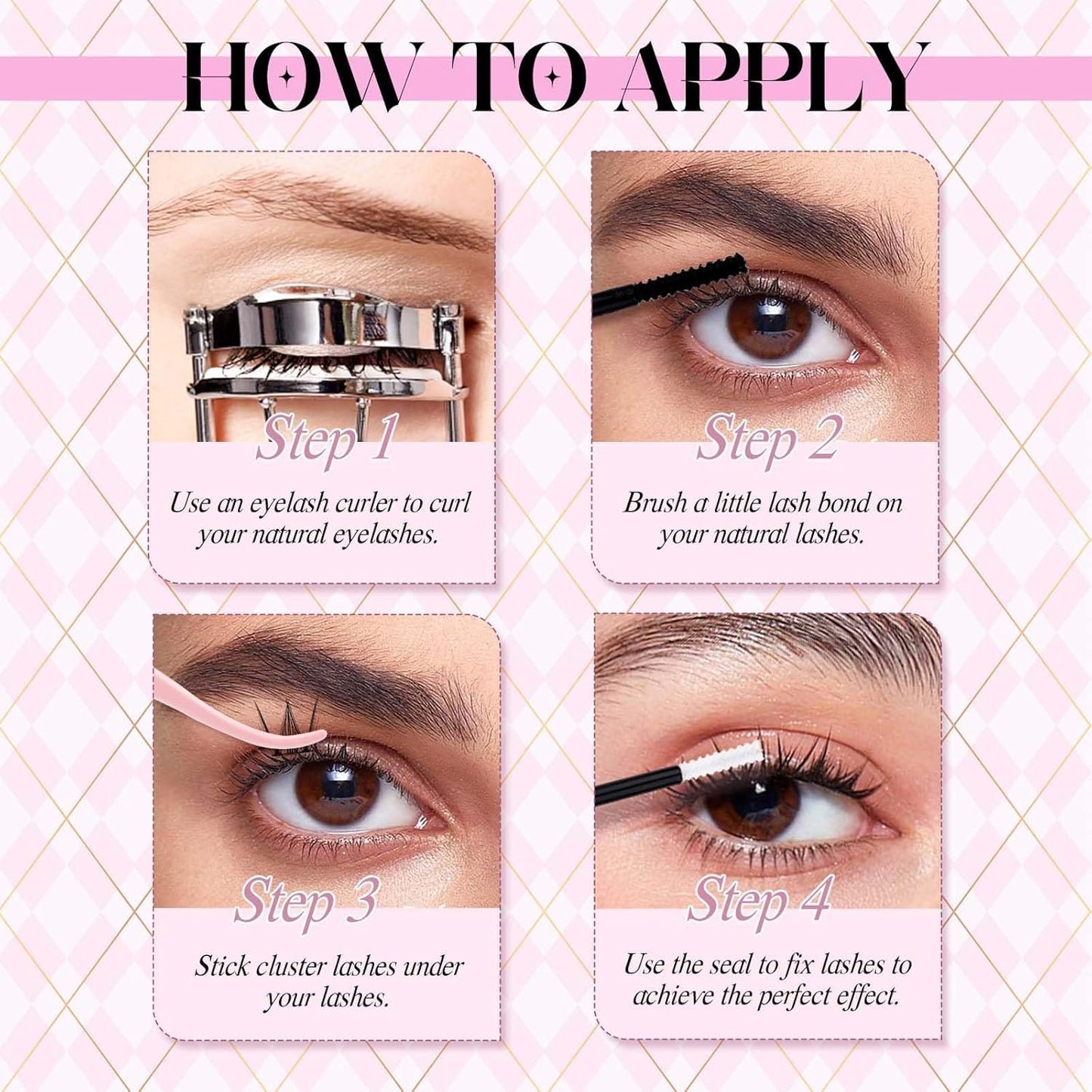 FADLASH Lash Extension DIY Kit Lash Clusters D Curl Cluster Lashes with Lash Bond and Seal Cluster Lashes Glue Remover Lash Tweezers for DIY Eyelash Extension at Home(Kit 40D+50D-0.07D-12-18MIX)