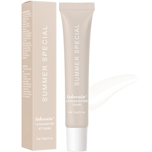 Summer Lip Butter Balm, Moisture and Hydration Lip Gloss, Long-lasting Hydrating Non-Sticky Lip Balm, Soften Dry Lips Lip Care (#Vanilla, 1Pcs)