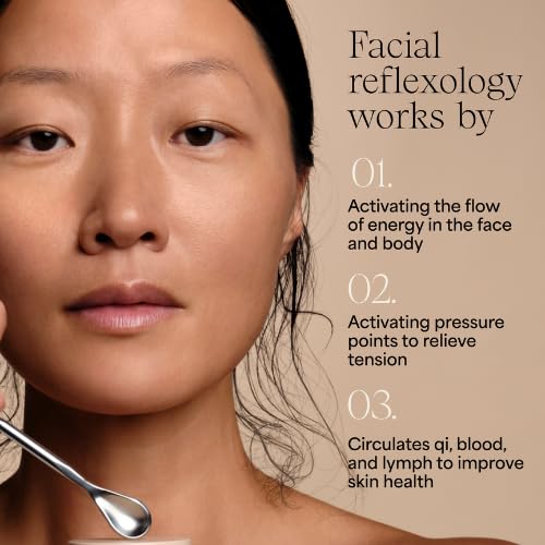 WILDLING Reflexology Spoon | Multi-Purpose Reflexology Facial Spoon | Functional Skincare Scoop + Reflexology Tip to Firm Skin, Release Tension + Balance Energy Flow I 100% Stainless Steel