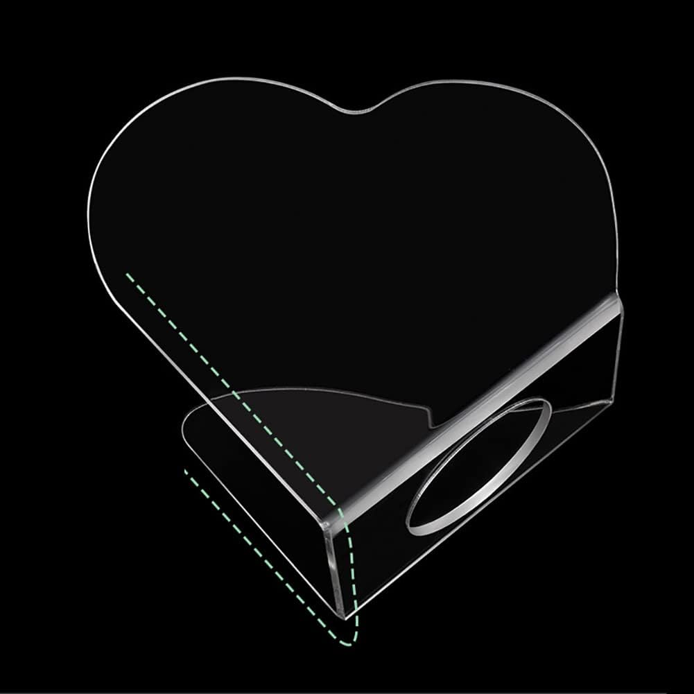 2 Pcs Clear Acrylic Nail Art Palettes Heart Shaped Nail Painting Plate Makeup Hand Palette Professional Cosmetic Mixing Palette for Beauty Salon