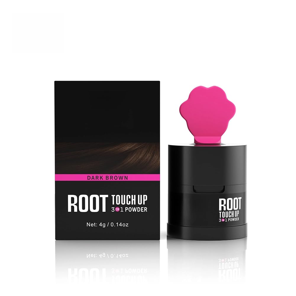 Gowwim Hairline Powder 2.0, Waterproof and Sweatproof Root Touch up Hair Color Temporary Grey Hair Coverage Touch up Hairline Powder for Women & Men Dark Brown