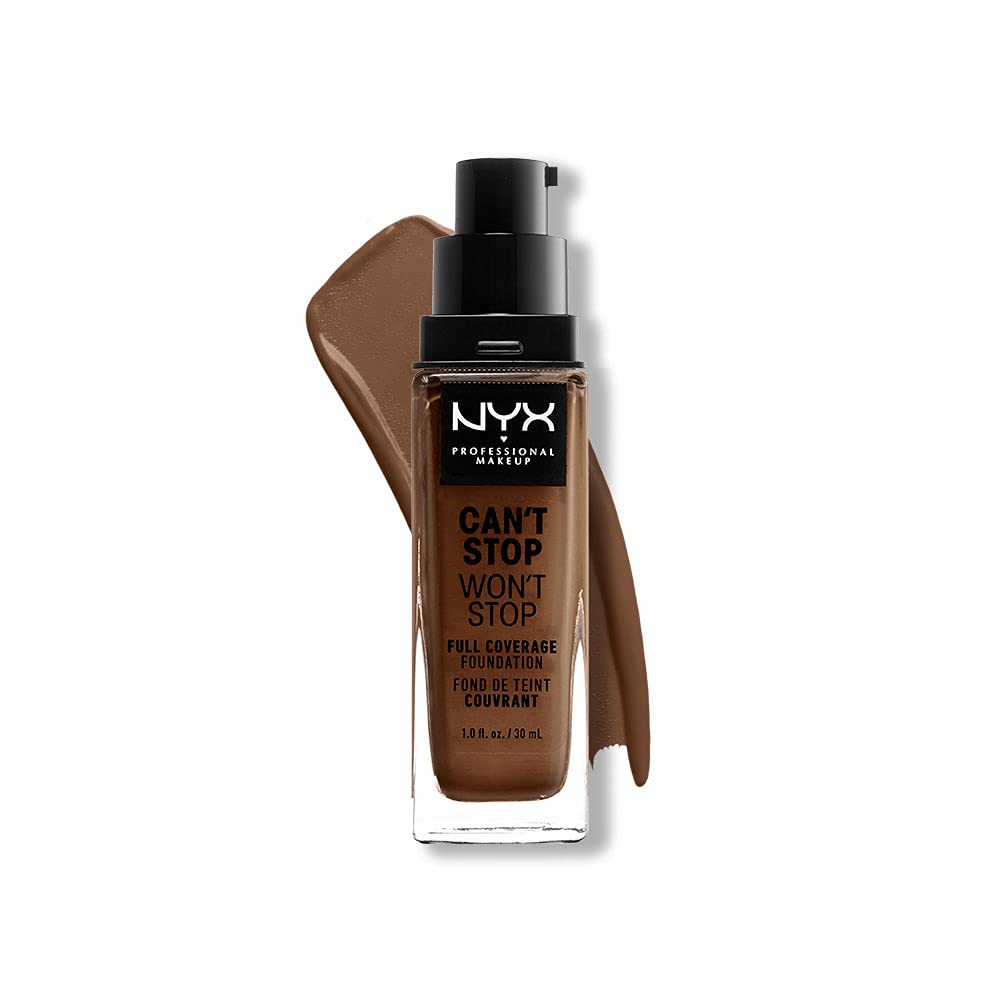 NYX PROFESSIONAL MAKEUP Can't Stop Won't Stop Foundation, 24h Full Coverage Matte Finish - Deep Rich