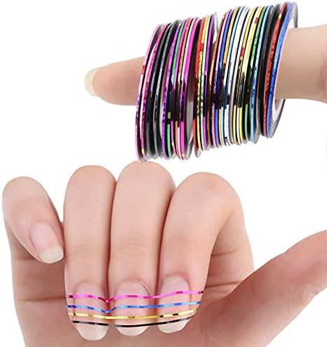 Artdone Nail Striping Tape Lines Kit With Nail Art Pens Dotting Tools And Liner Brushes For Gel Polish Small Detail Drawing Design Paint