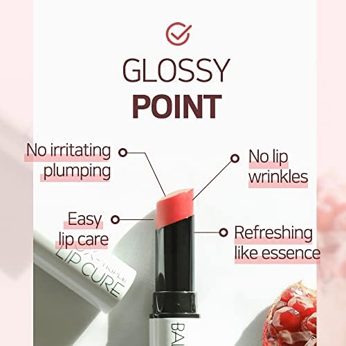 Lux Triple Lip CURE Glossy Balm (0.17oz) (RABBIT ROSE (Berry Pink)) 4 million units sold in Korea, Natural Tinted Korean Lip Balm, Petroleum/Paraben Free, Lip Butter,lip balm hydrating