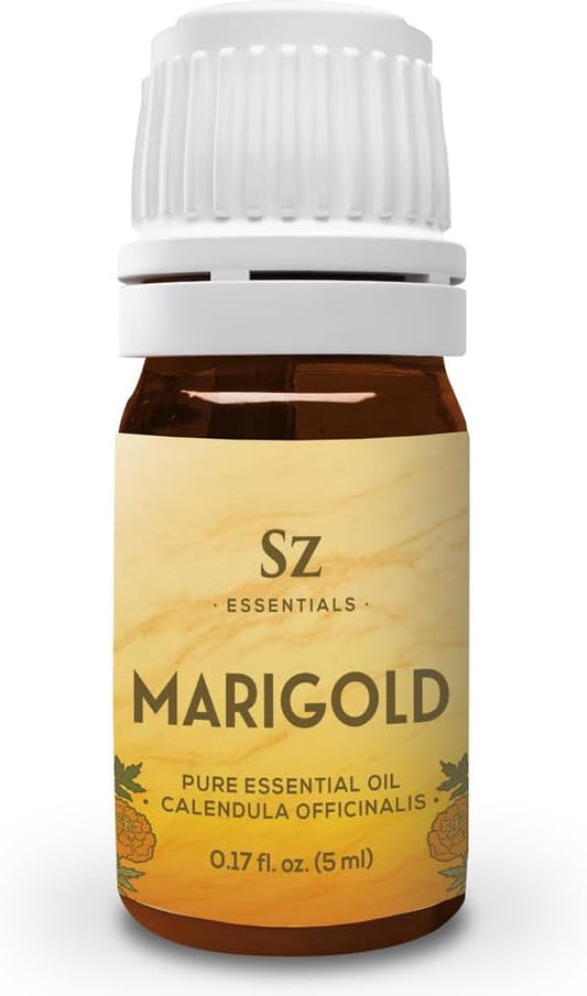 Marigold Essential Oil - aka. Calendula Officinalis - 100% Pure and Undiluted - Unlock The Precious Aroma of Real Marigold - Therapeutic Grade & Versatile Usage - 0.17oz