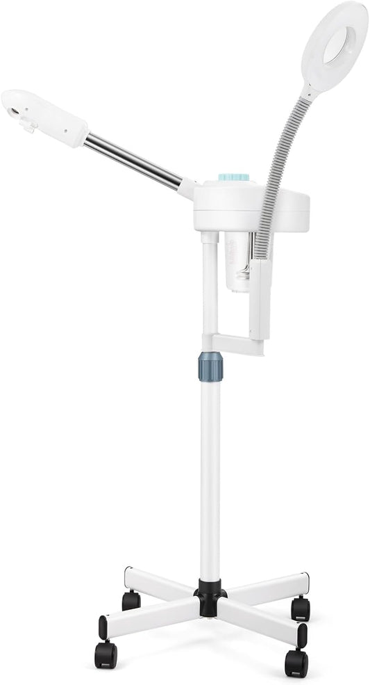 Artist hand Professional Facial Steamer for Face Home Facial Spa with 5X LED Magnifying Lamp Face Steamer Deep Pore Cleansing & Fast Heat Moisturizing Skin Care