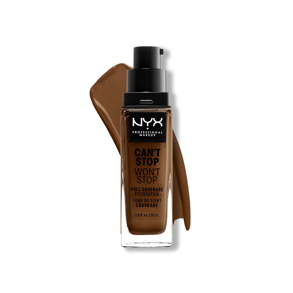 NYX PROFESSIONAL MAKEUP Can't Stop Won't Stop Foundation, 24h Full Coverage Matte Finish - Walnut