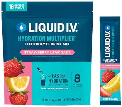 Liquid I.V.® Hydration Multiplier - Strawberry Lemonade | Electrolyte Powder Drink Mix | 1 Pack (16 Servings)