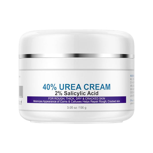 40% Urea Cream plus Salicylic Acid 2%, Anti-Cracking Nourishing and Moisturizing Hand and Foot Cream，Softens Cuticles on Rough Skin of Hands and Feet，3.05 OZ