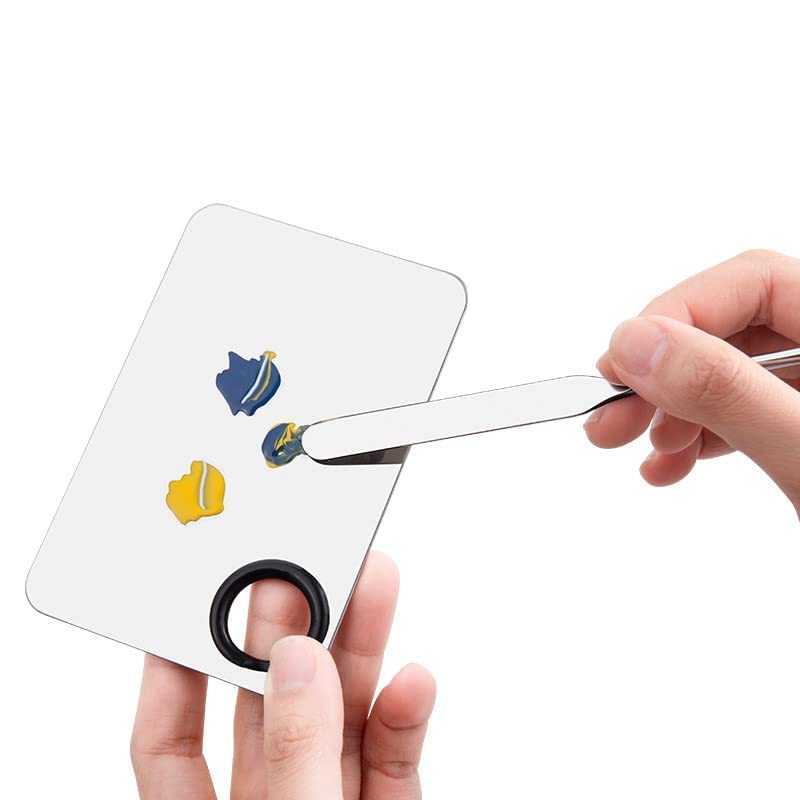 Makeup Spatula and Makeup Palette, Stainless Steel Foundation Palette & Tiny Cosmetic Spatula Tool for Nail, Art, Eye Shadow, Eyelash, Face Makeup