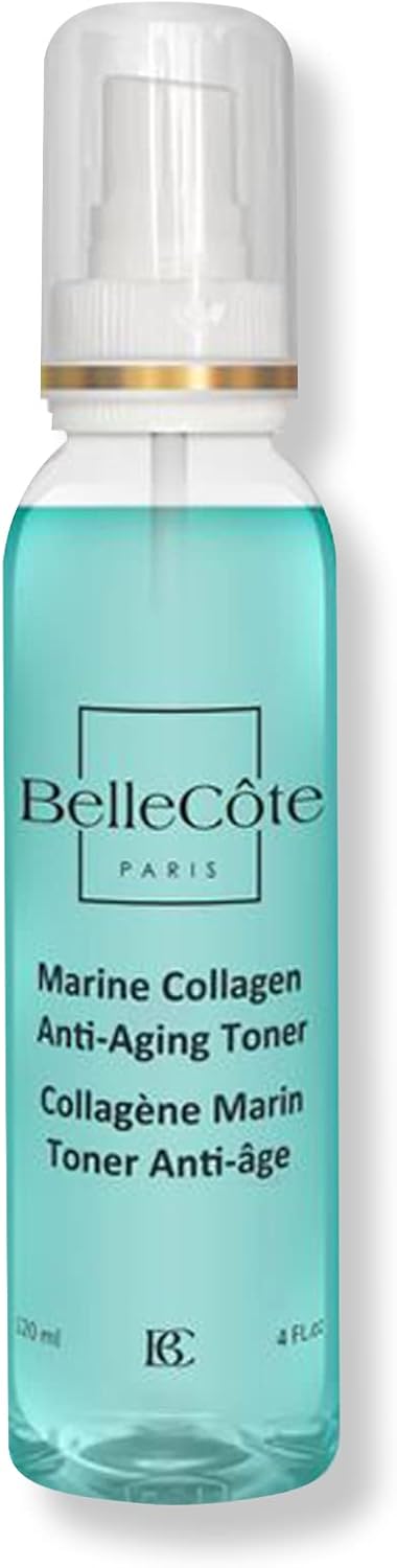 Marine Collagen Anti Aging Toner - Face Mist Hydrating Spray with Peptides, Unisex Skin Care Facial Toner, Reduces Redness, Wrinkles, Dry Skin Setting Spray | Green Tea & Aloe Vera Extract (4 Fl oz)