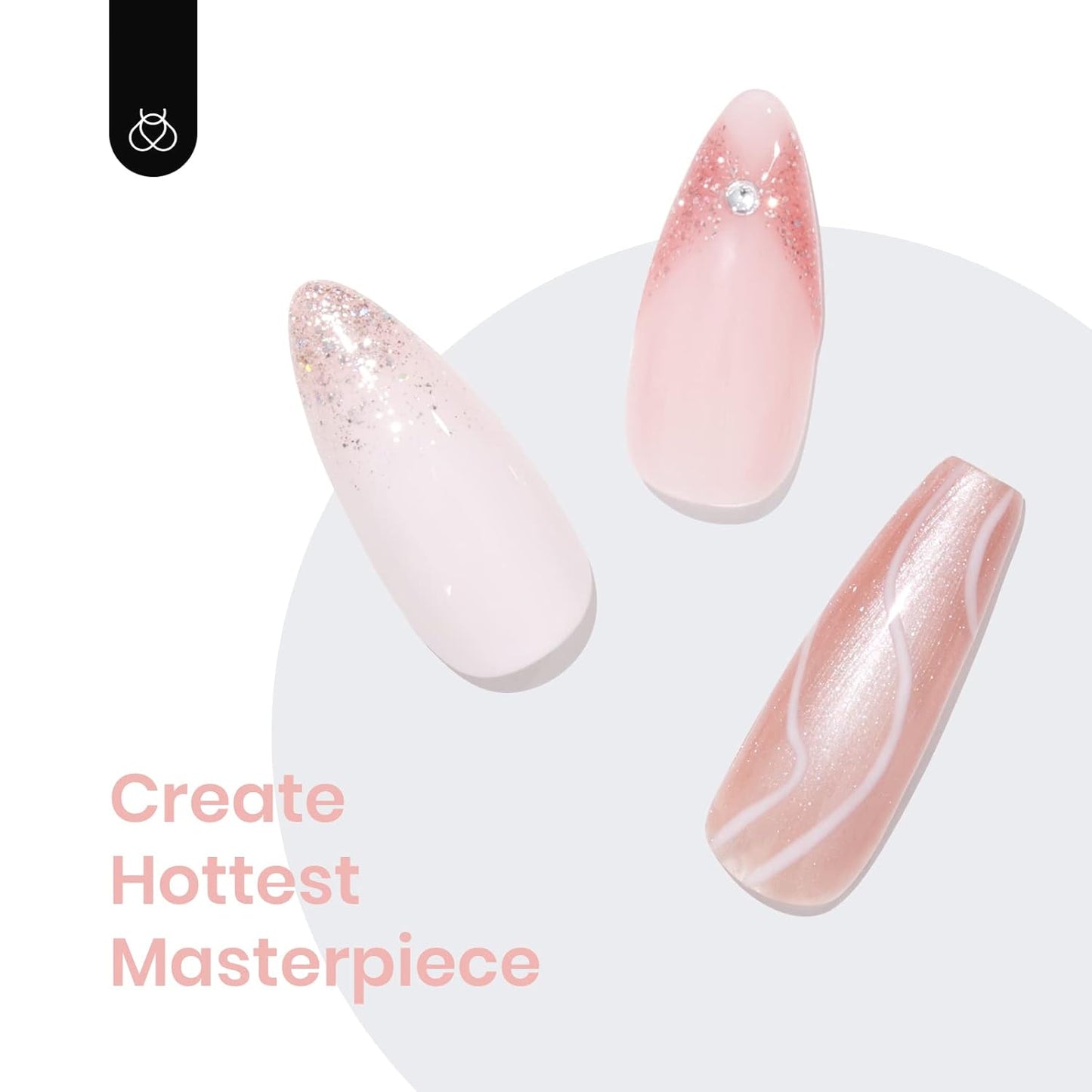 beetles Gel Nail Polish 6 Colors, Pink Champagne Glitter Gel Nail Kit Old Money Collection Nude Pink Cream Color Soak Off UV LED Nail Polish Manicure Kit for Women Girls Back to School Nails