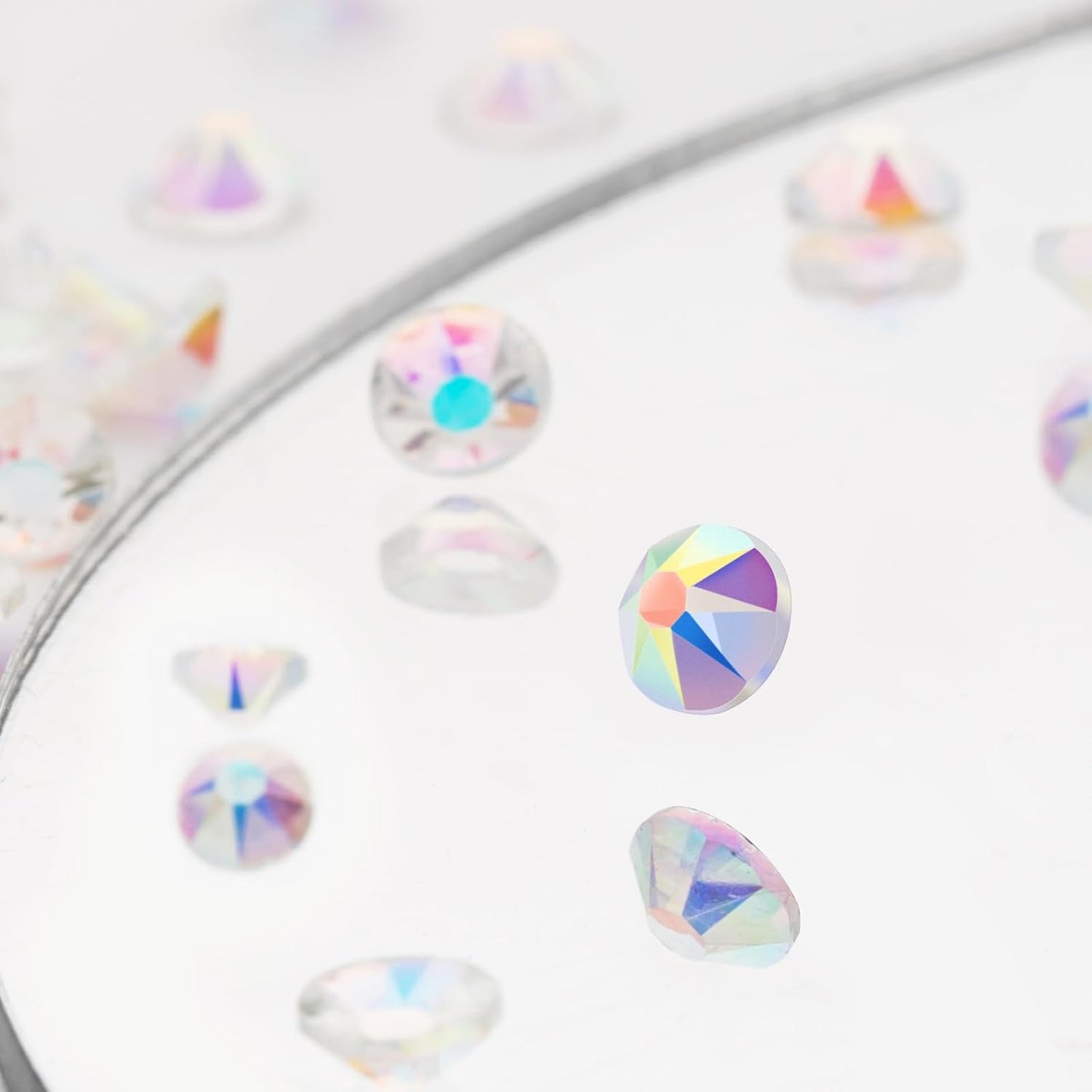 Novani Transparent AB Rhinestones 1440pcs Flat Back Round Rhinestone Style 2088 Sparkly Crystal Gemstones for Nail Art and Crafting SS16,3.8-4.0mm