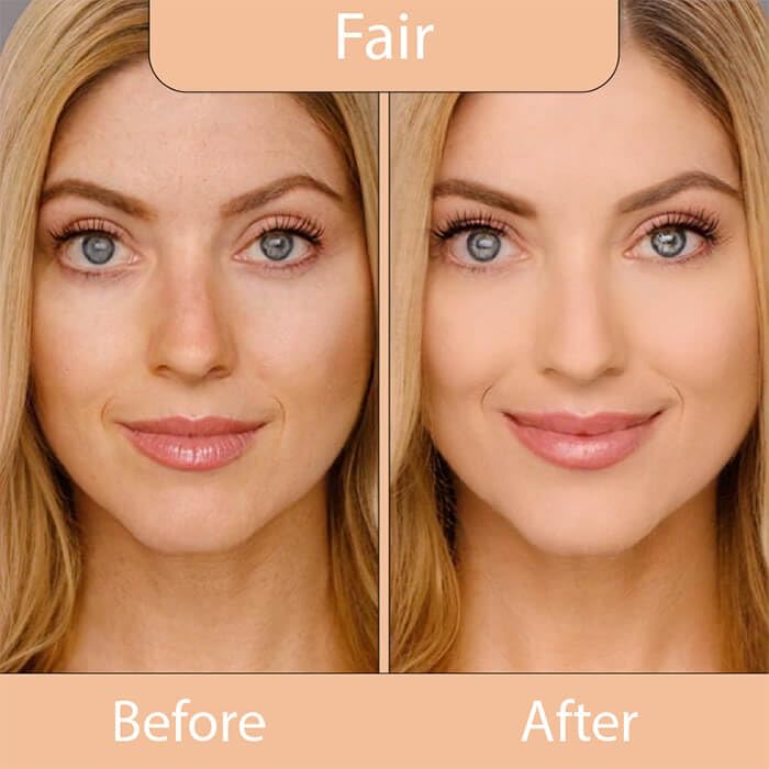 LUMINESS Silk Airbrush Spray Foundation & Buffing Brush Kit – Full Coverage Foundation & Dual-Sided Buffing Brush - Buildable Coverage, Anti-Aging Formula Hydrates & Moisturizes (Shade - Fair)