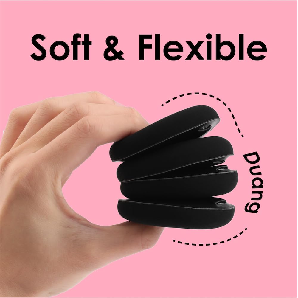 4Pack Makeup Sponge Latex-Free Soft Blender Sponge Perfect for Foundation Concealer Cream Powder, Beauty Sponge Set for Long-lasting and Natural Makeup, 2X-Large and 2 Medium Black