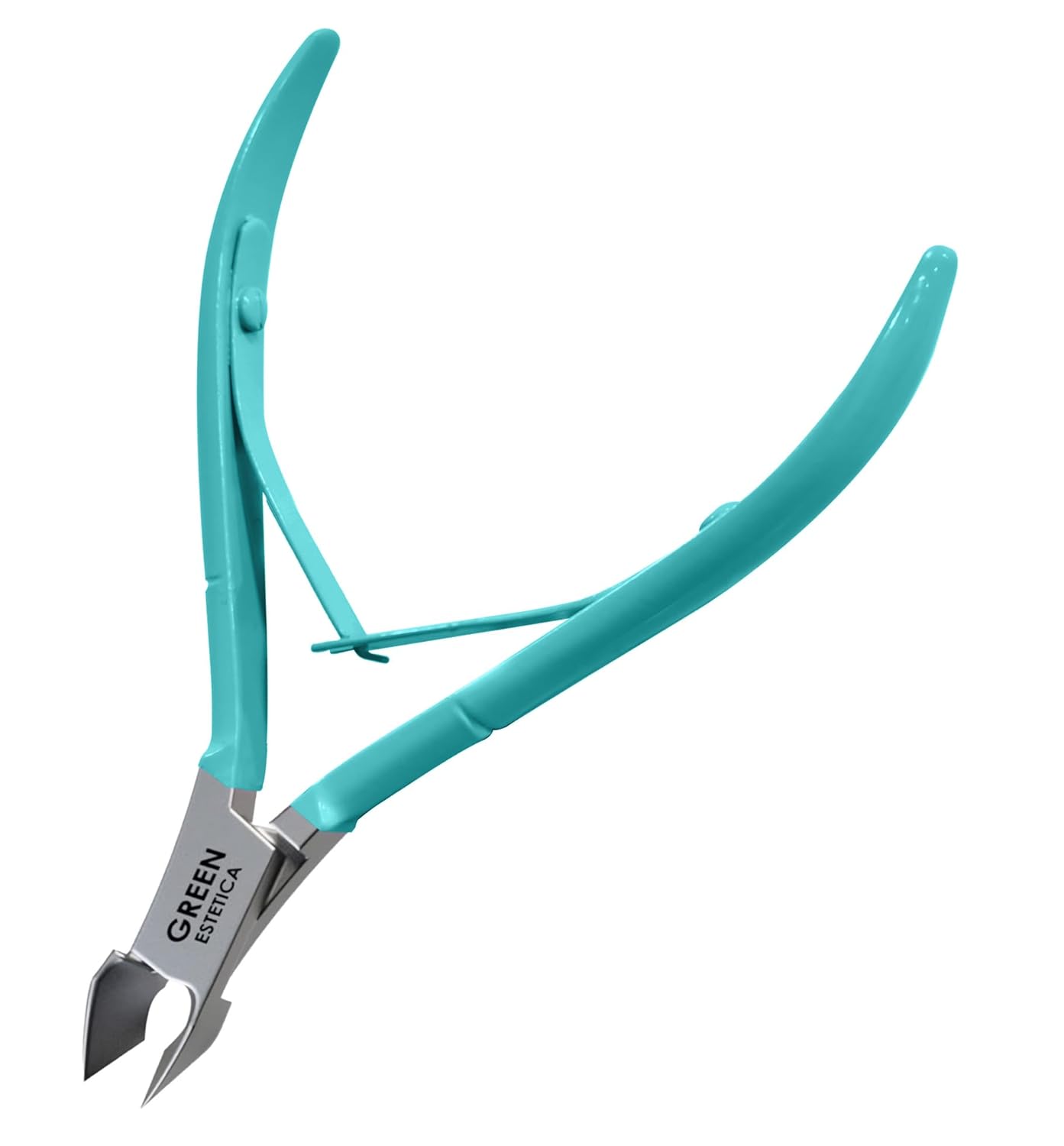 Professional Cuticle Trimmer Nail Cuticle Cutter Stainless Steel Cuticle Nippers with Sharp Blades of Cuticle Remover Clippers Manicure Tools Double Spring for Nail Care Pedicure Nail Tools (Cyan)