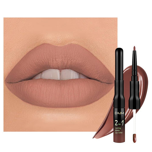 evpct 1Pcs Nuetral Nude Matte Lip Liner & Liquid Lipstick Stain Makeup Set for Women, Nude Lip Liner Stain Long Lasting Waterproof Smudge Proof, Cruelty Free Lip Stick Makeup 24 hours originales, 61