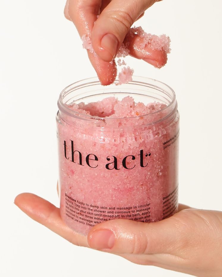 Detox Organic Body Scrub with Himalayan & Sea Salt - Anti Cellulite Nourishing Restores Cleanser Scrubs for Legs, Feet, Hands - Gifts for Women Men, Home Spa Care, Vegan (10.58 Oz, Grapefruit)