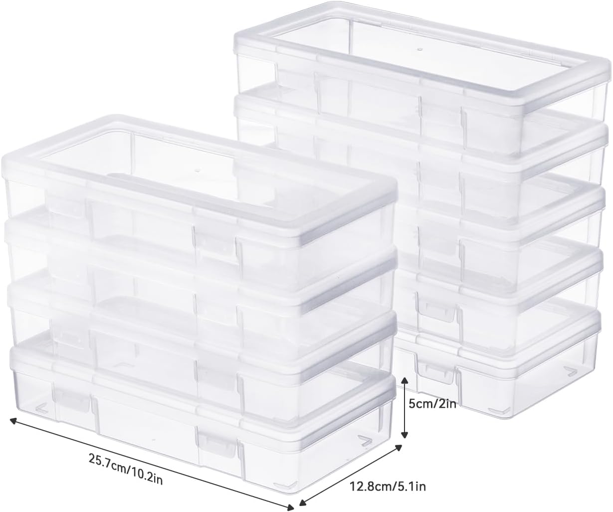 9 Pack Plastic Storage Containers Clear Arts & Crafts Storage Boxes & Organizers Stackable Containers With Lids For Organizin (Set 1)