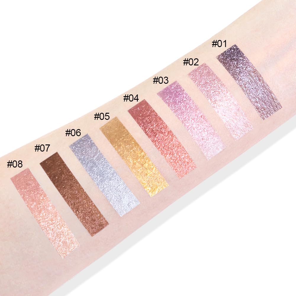 Cream Glitter Pale Pink Shimmer Metallic Eyeshadow Palette Makeup, Natural Single Mini Instant Holographic Eyeshadow For Women, Sombras Crema Para Ojos, Talc, Paraben & Cruelty Free