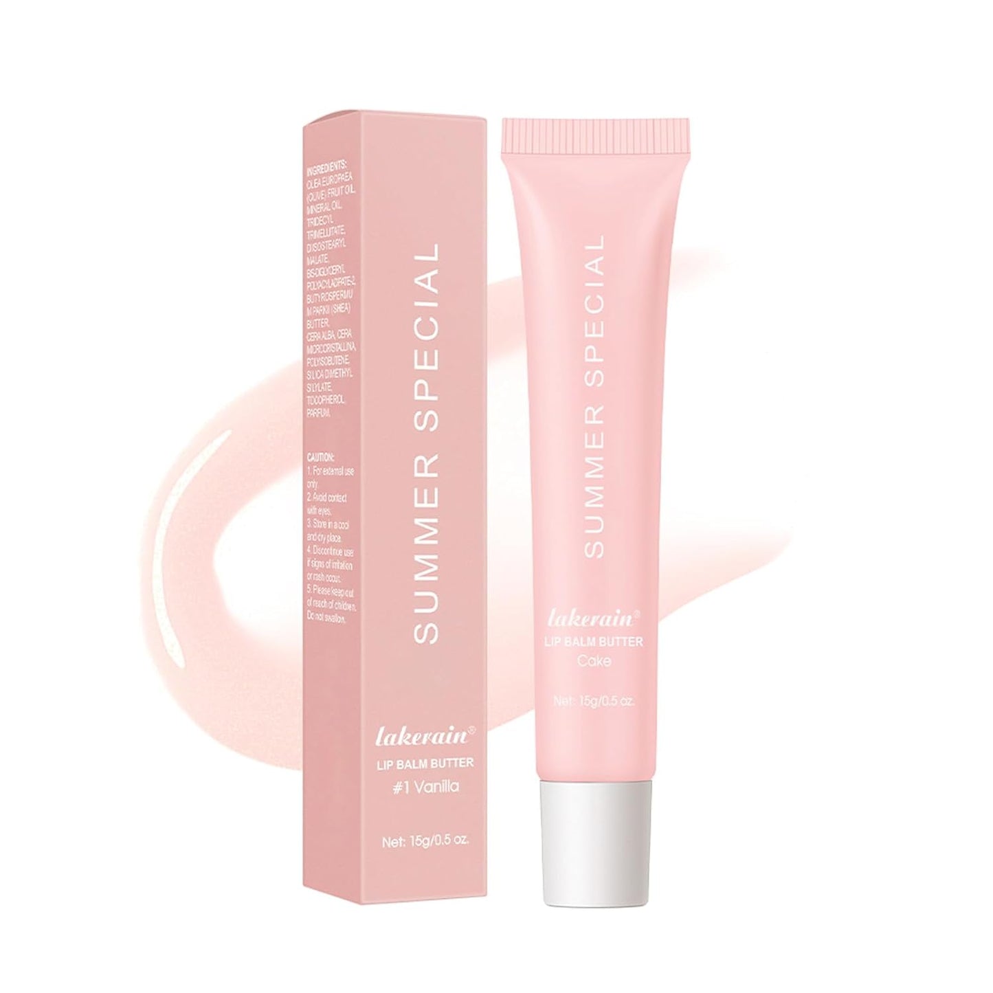 Summer Special Lip Butter Balm - Ultra-Hydrating, Nourishing Lip Care with Natural Ingredients, Shea Butter & Olive Butter, Soothes & Softens Dry Lips (#4 Cake (glitter), 0.5 Fl Oz (Pack of 1))