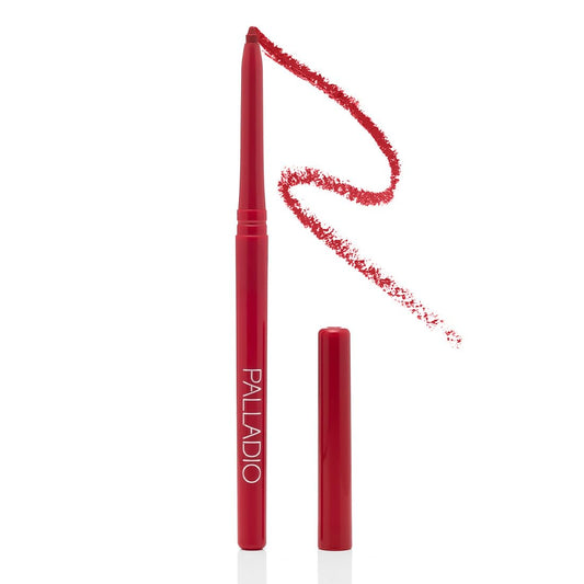 Palladio Retractable Waterproof Lip Liner High Pigmented and Creamy Color Slim Twist Up Smudge Proof Formula with Long Lasting All Day Wear No Sharpener Required, Red Rose