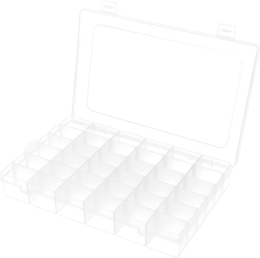 36 Grids Clear Craft Storage Boxes with Compartments, Bead Organizer Storage Box, Plastic Jewellery Organizer Box, Small Parts Organizer for Rock Screw Seed Washi Tape