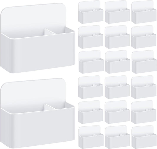 20 Pack Magnetic Dry Erase Marker Holder Bulk Whiteboard Magnetic Marker Holder Pen Pencil Organizer for Classroom Whiteboard Refrigerator Locker Storage (White)