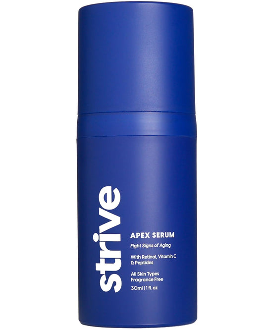 Strive - Anti-aging Retinal Serum - 0.1% Retinaldehyde, 10% Peptides & 2% Vitamin C E Ferulic Face Serum. Brightening, Firming, Wrinkle & Fine Line Reducing - Fragrance Free Anti aging Skincare - 30mL