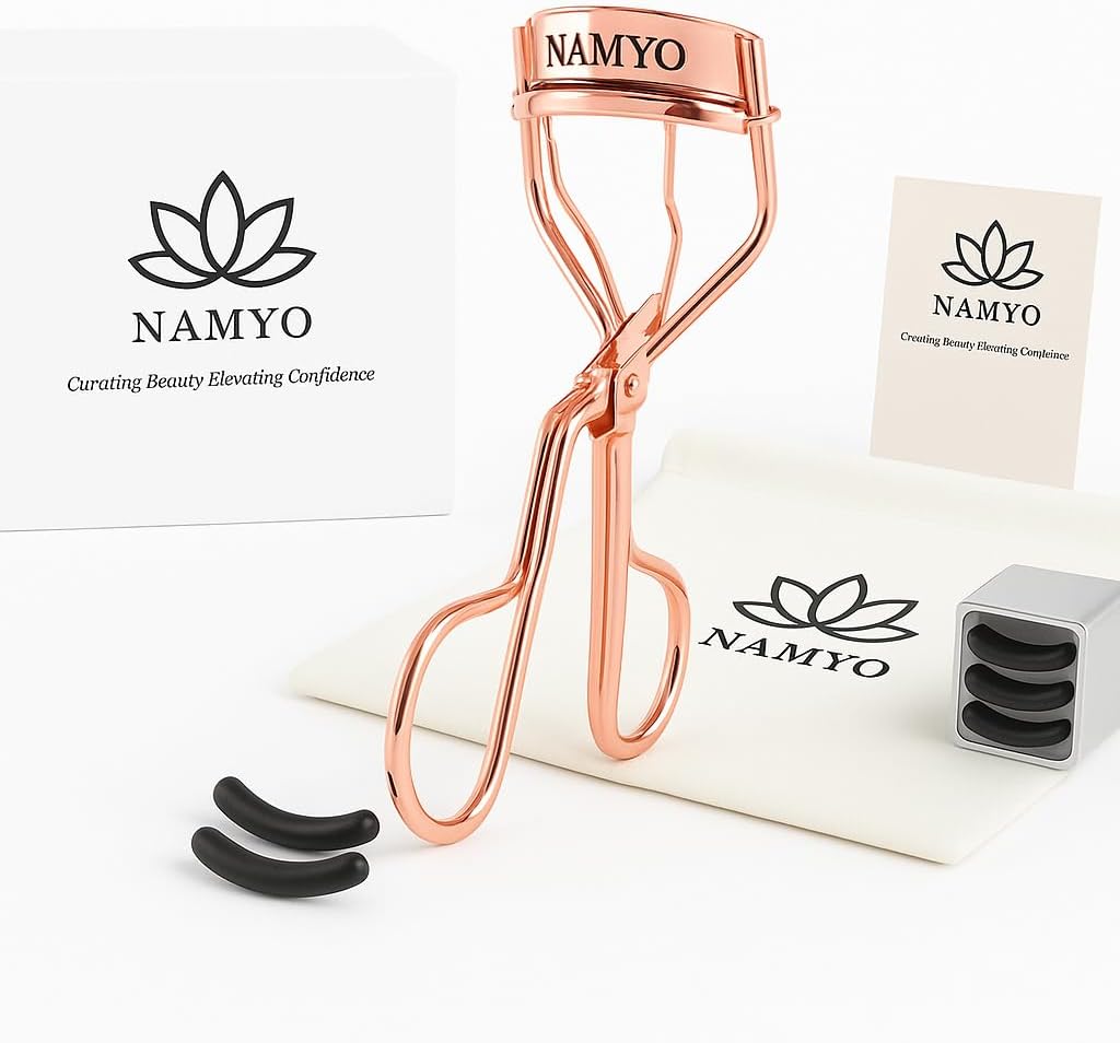 Eyelash Curler – Rose Gold | Premium Lash Curler with 10 Silicone Refills, Satin Travel Pouch & Magnetic Gift Box | No-Pinch, Natural Curl