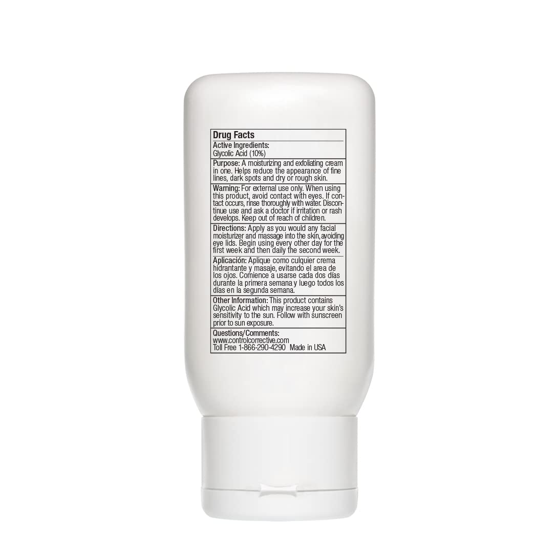 CONTROL CORRECTIVE Gly Lotion 10%, 2.5 Oz - An Exfoliating Facial Moisturizer To Help Reduce Rough Dry Spots, Smooth Wrinkles And Improve Skin Texture, Super Smoothing, Gentle Exfoliation, Softens