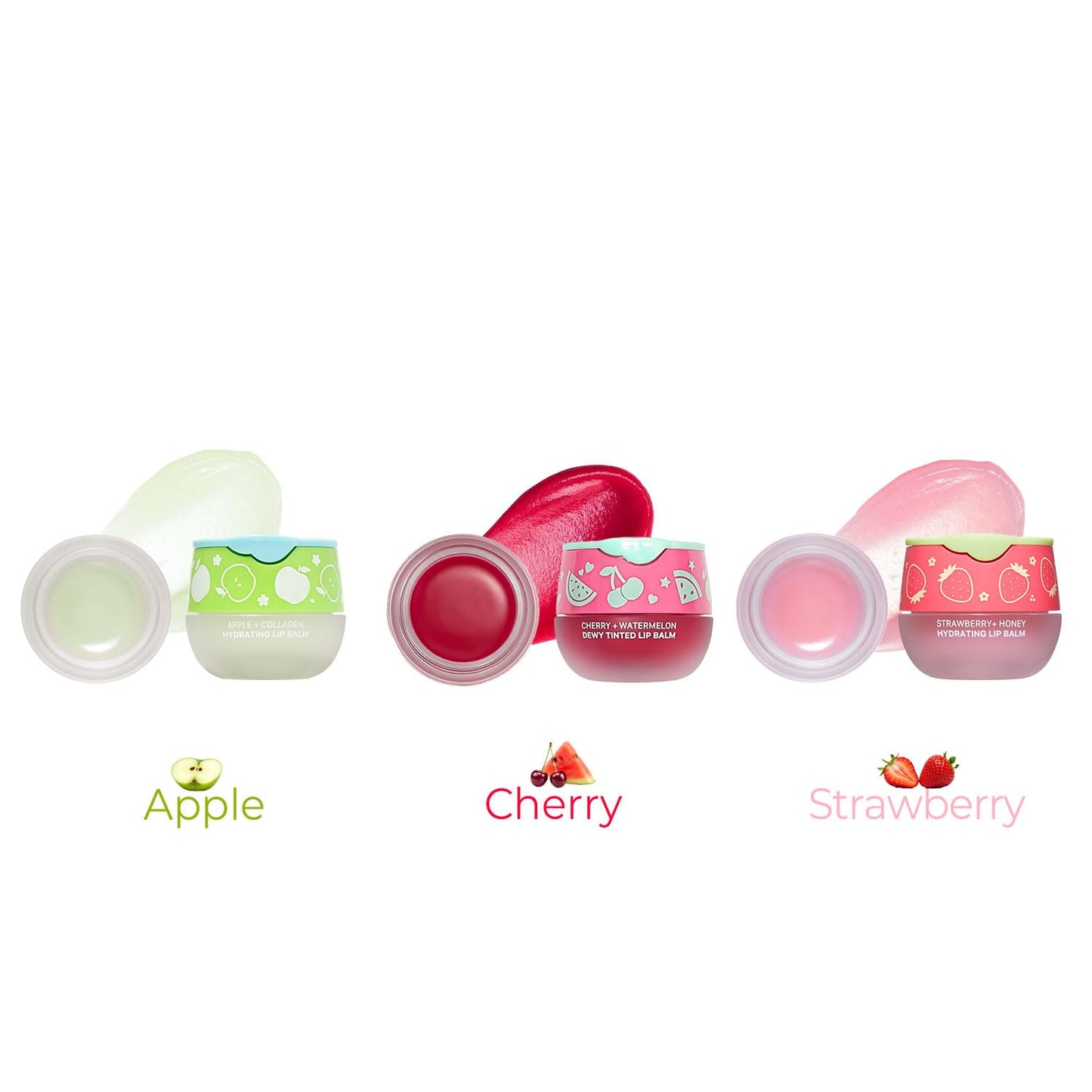 Look At Me Cherry Watermelon Dewy Tinted Lip Balm, Strawberry and Honey Extracts Natural Ingredients, Korean Skin Care, Long-Lasting Moisture, Gifts For Women (0.2 fl.oz.)