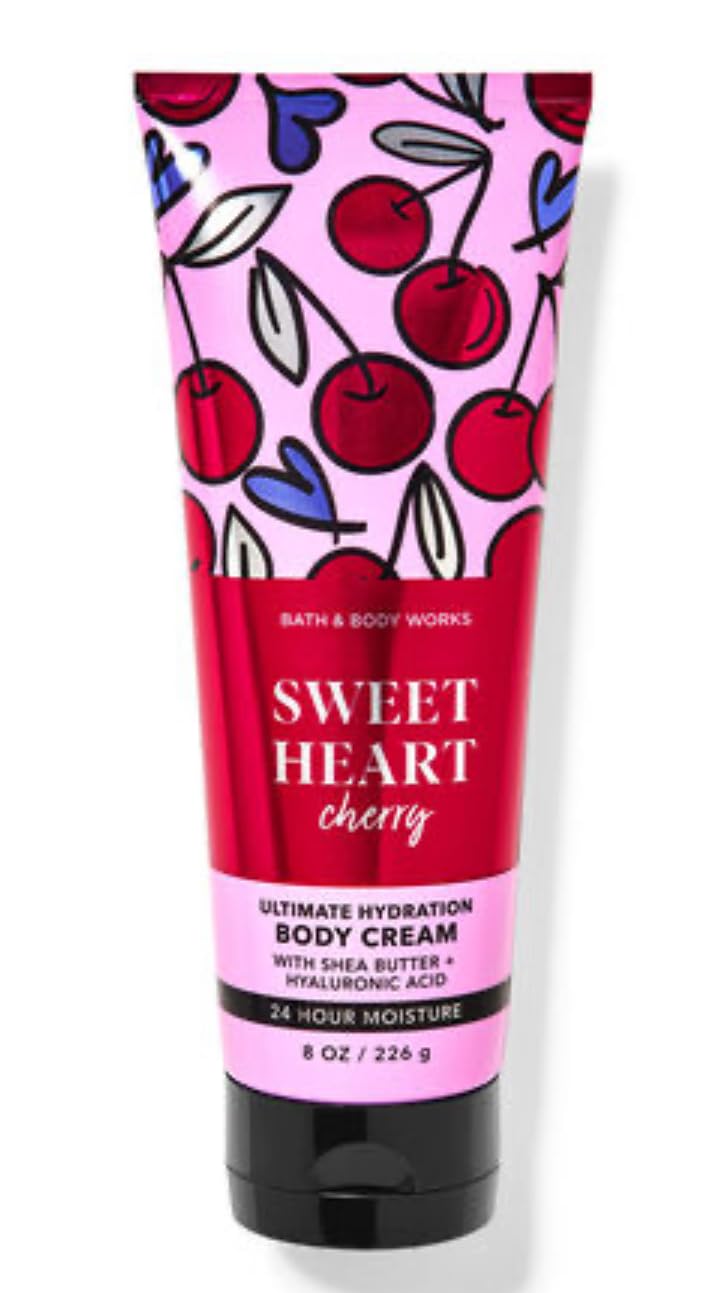 White Barn - Bath and Body Works - Gift Set 2 Piece Bundle - with Gift Bag HELLO GORGEOUS (SweetHeart Cherry)