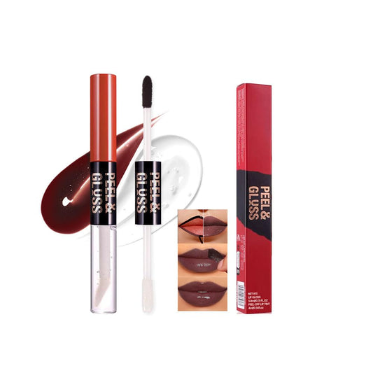 Chocolate Brown Peel Off Lip Gloss Masque,Lip Stain Peel Off Tattoo-Peel Off Lip Tint and Lip Oil 2-in-1,Long Lasting Waterproof Transfer-proof Lip Mask Lip Gloss Peel Off Lip Liner,for AllSkinType07#