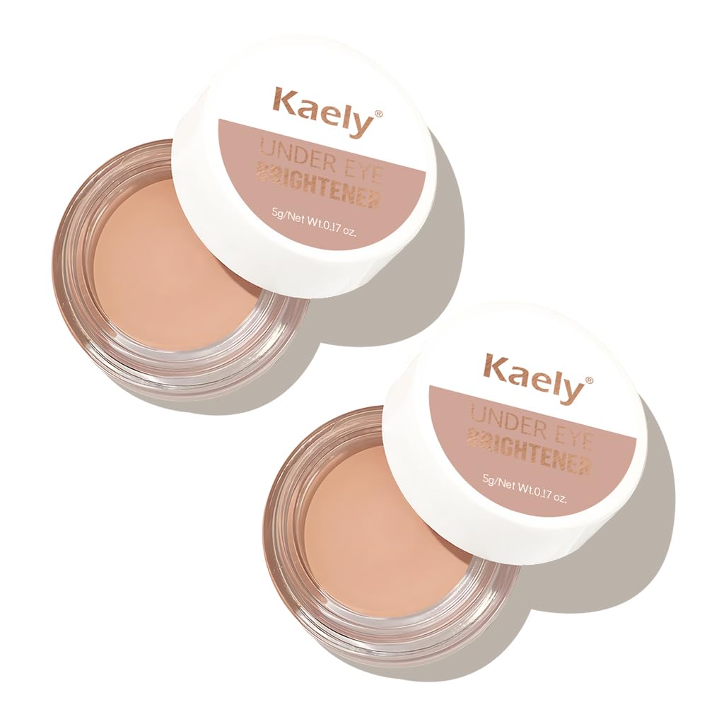 evpct 2Pcs under Eye Brightener, Nourishing Luminous under Eye Concealer Color Corrector for Dark Circles, Waterproof Naturactor Concealer Pot make up for Eye Ring corrector de ojeras, 05# Nude Pink