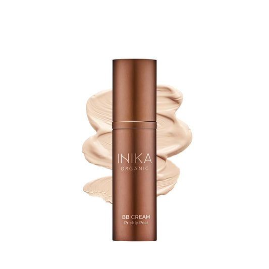 INIKA Organic BB Cream Foundation - Vegan Makeup with Hydrating Prickly Pear, Jojoba, and Pomegranate Seed Oil - Lightweight, Radiant BB Glow for Balanced Skin Tone, Nude 1 fl oz