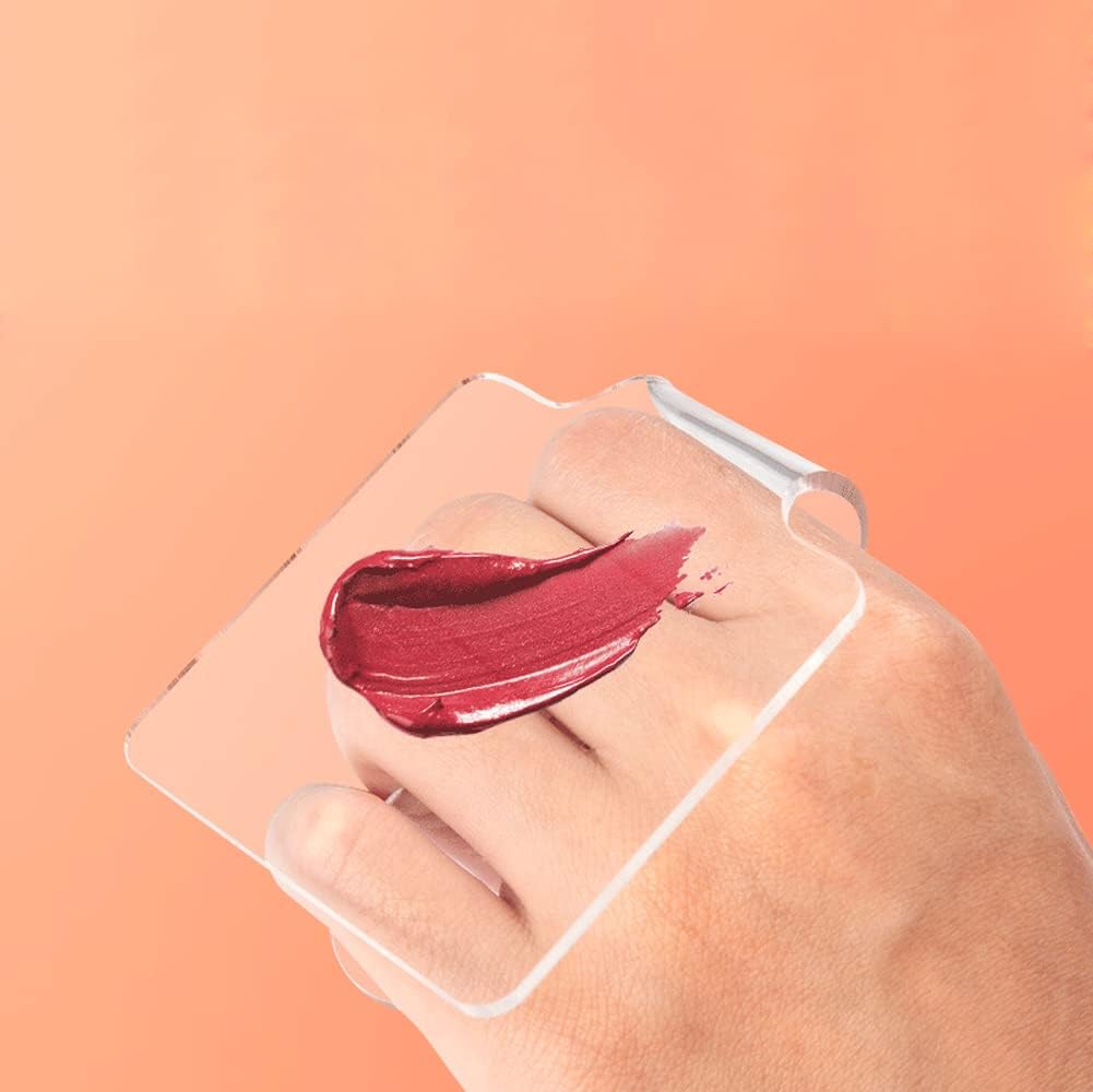 Pack of 2PCS Professional Hand-held Makeup Mixing Palette Acrylic Clear Nail Art Manicure Palette Plate Tray for DIY Art Design Paint and Cosmetics