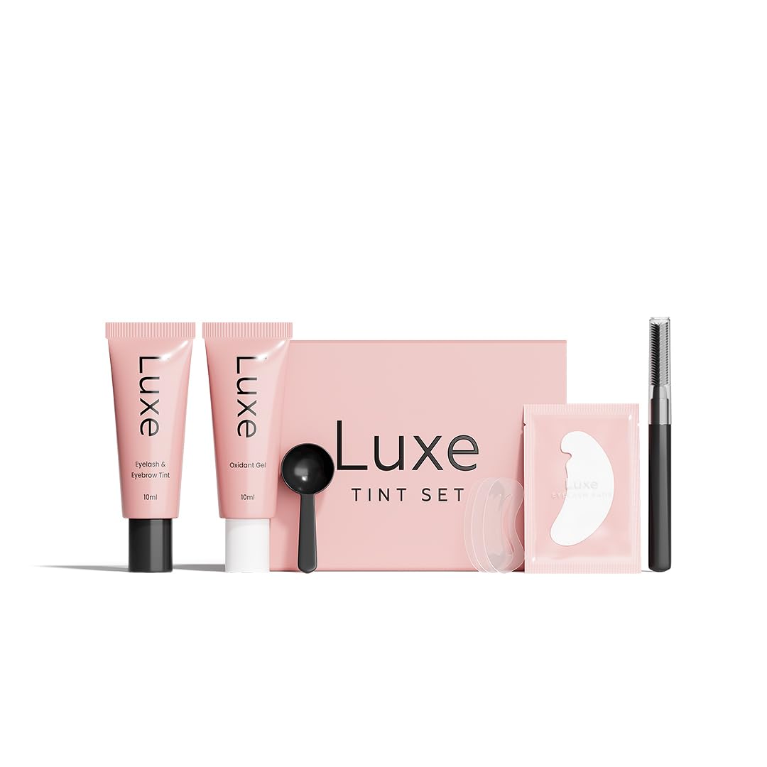 Luxe Cosmetics - Brown Color Set for Lashes and Brows - Long Lasting Temporary Color (Up to 4 Weeks) - Vegan & Cruelty-Free - for Salon & Home Use