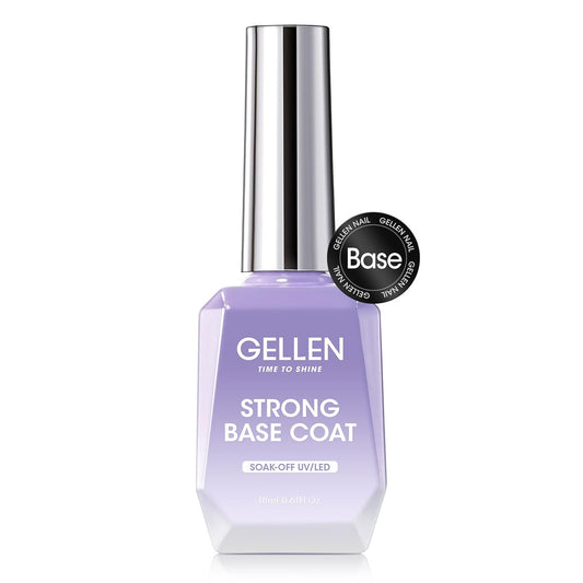 Gellen Gel Base Coat, 18 ml No Wipe Base Coat, Soak Off Nail Lamp Base Gel Polish, Upgraded Smooth Formula for Nail Salon at Home