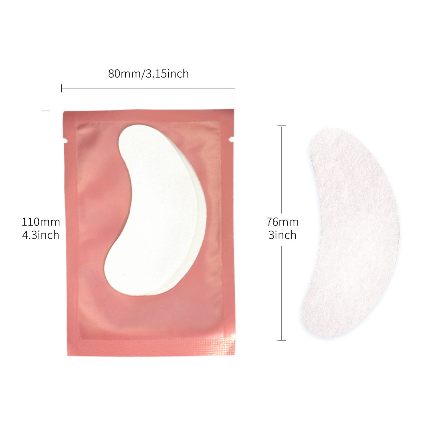 VEYES INC 50 Pairs Pink Hydrogel Eye Patch Eyelash Extension Natural Lint Free Under Eye Gel Pads Lash Extension Supplies & Beauty Tools