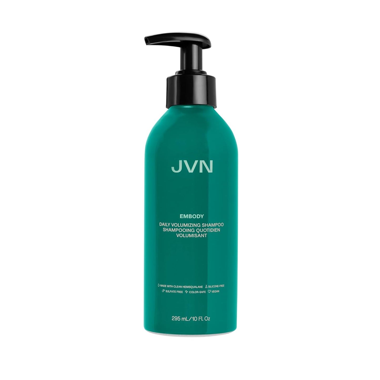 JVN Embody Volumizing Shampoo, Clean, Volume-Boosting Shampoo for All Hair Types, Clarifying, Adds Fullness and Restores Shine, Sulfate-Free, 10 Fluid Ounces